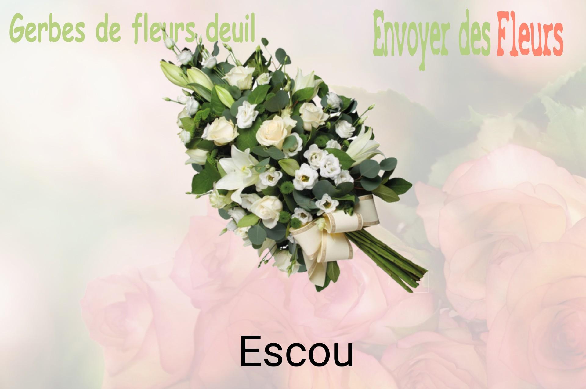 Gerbe de fleurs de deuil livrée à Escou